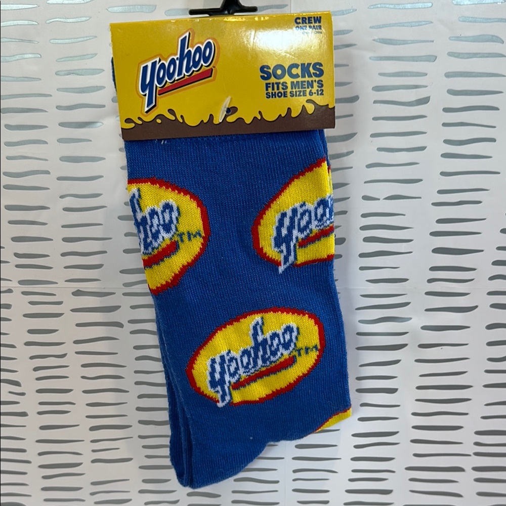 Yoohoo Men's Blue Crew Socks